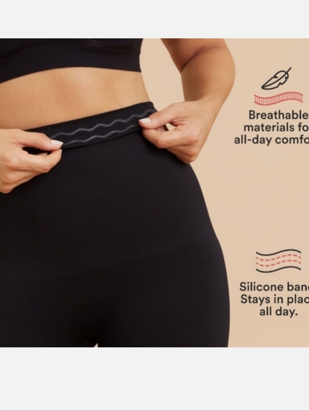 Shapermint Essentials Black Leggings Women's Large High Waisted Compression - Picture 3 of 13